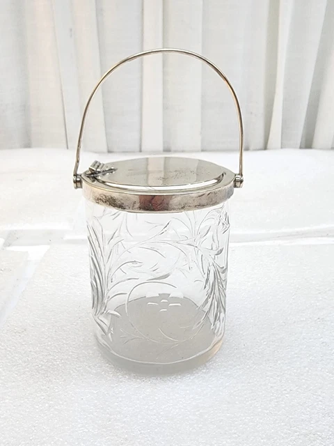 Tiffany & Co Makers Sterling Silver Mounted Glass Jelly Jar Preserve Pot Tiffany & Co Makers Sterling Silver Mounted Glass Jelly Jar Preserve Pot