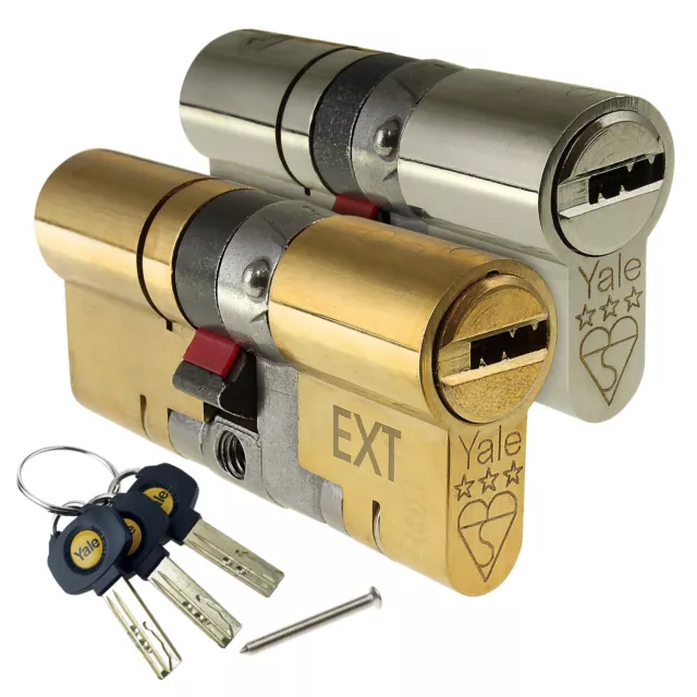 Yale uPVC Door Lock Platinum Euro Cylinder TS007 3 * Star AntiSnap High Security