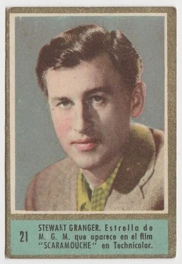 Stewart Granger 1952 Fernando Fuentes Tobacco Card #21 Fedora Film Star E5