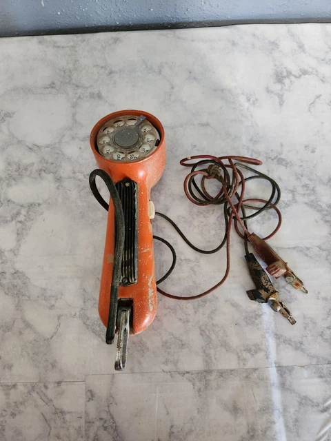 Vintage Bell System Western Electric Rotary Lineman Phone Test Butt Set (Orange)