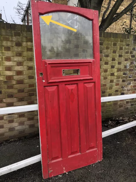 Reclaimed Old 1930s Art Deco Timber Wooden Edwardian Georgian Front Door 2
