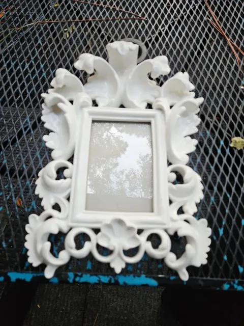 BAROQUE ROCOCO Deep French Picture Frame Clam Shell 4x6 Hollywood Regency 14"