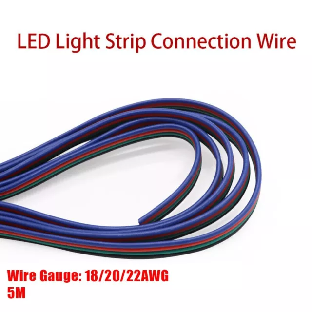 Facile à utiliser 5 m DEL RGB bande rallonge câble câble matériau PVC