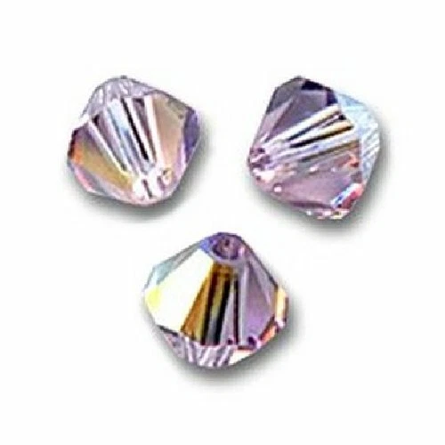 20 Perles Toupies 4mm Cristal Swarovski - LIGHT AMETHYST AB