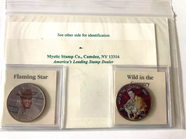 2 E. Presley Movie Coin Collection Colorized Half $ Flaming Star Wild in Country