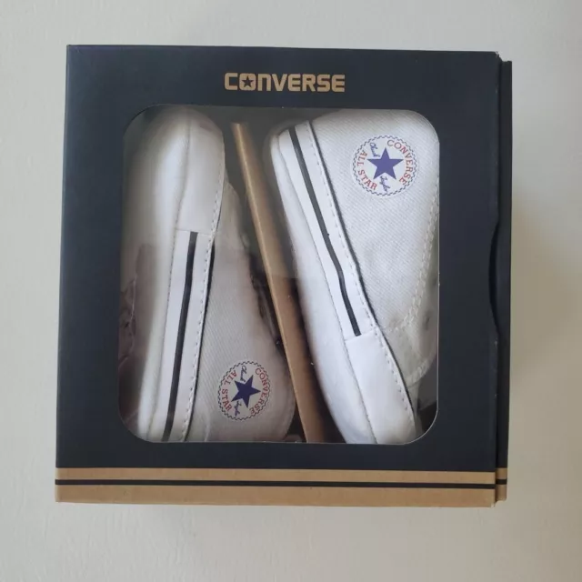 NEW First Star Converse Size 3 Baby Sneakers with Box Chuck Taylor