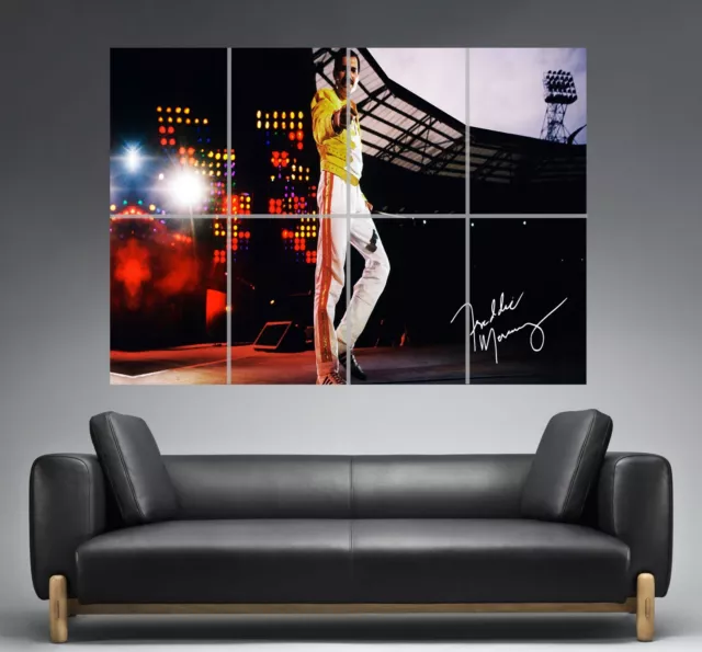 Freddie Mercury Legend Wall Arte Cartel poster Grande Formato A0 Largo Print