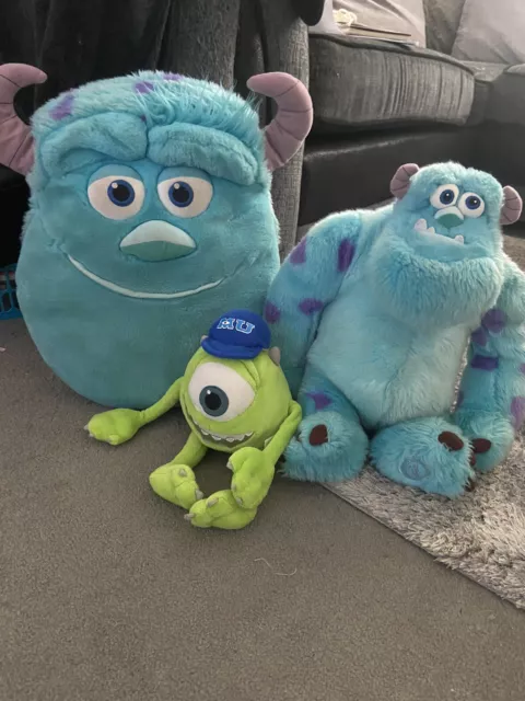 Disney Pixar Monsters Inc Large Sully And Mike Wazowski Plush Soft Toys Bundle