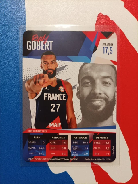 NBA 2023 CARD Rudy GOBERT 2023 Slam Deck NEW SLEEVE & TOPLOADER