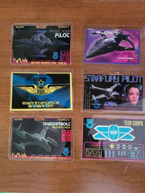 Babylon 5 Home Made Laminated Pilot?ID cards 6 different. 