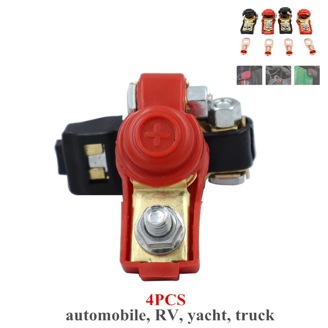 4PCS Car Auto Boat Battery Clamp Terminal Connector Pure Copper Pile Head Set