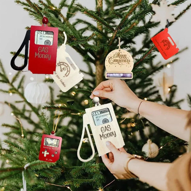 7 Styles Pendant Christmas Unique Money Holder Cash Clip Christmas Tree Ornament