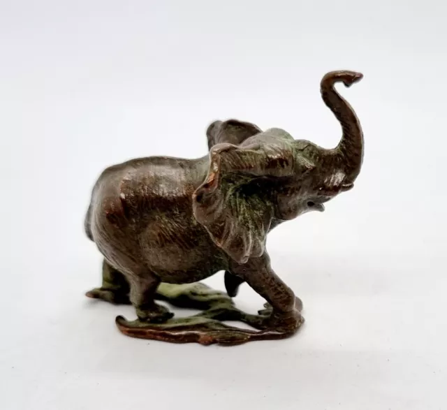 Japanese Bronze Elephant Okimono. Signed