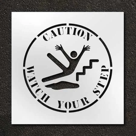 RAE STL-116-12404 Stencil,Caution Watch Your Step,24 in