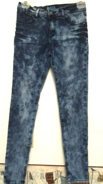 Junior Girls Imperial Star Acid Washed Skinny Jeans Size 14