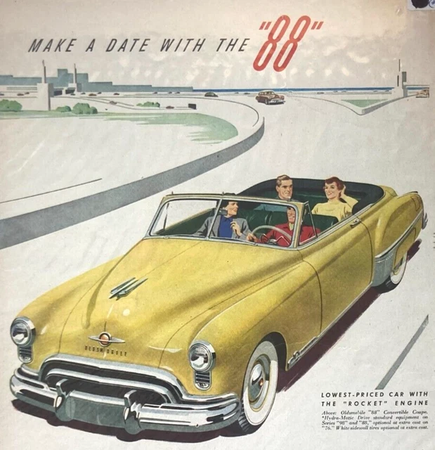 Vintage 1949 Oldsmobile 88 Make A Date With The  88  Magazine Print Ad W32