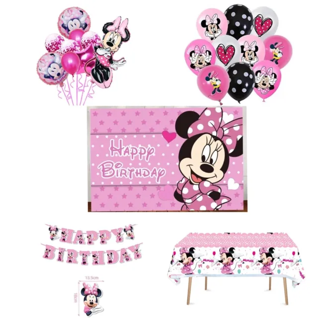 Minnie Decorazione Festa di Compleanno Set,Cartoni animati Compleanno  Set,Piatti di Cartoni animati,tovaglioli, tovaglie, Tazze per la  Decorazione