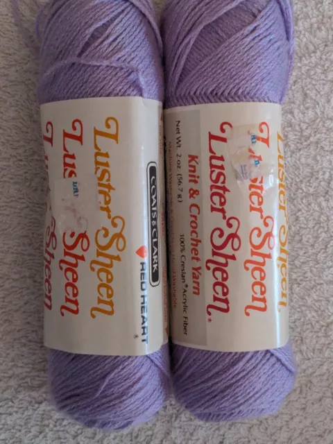 Vintage Coats & Clark Luster Sheen Yarn.  Lilac. Lot Of 2