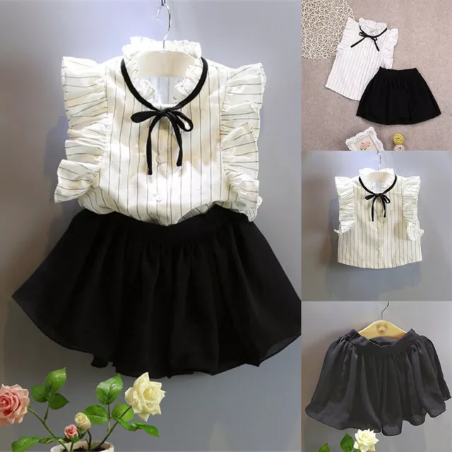 Girls Outfits T-shirt Tops +Skirts Shorts Kids Baby Toddler Clothes set Dress