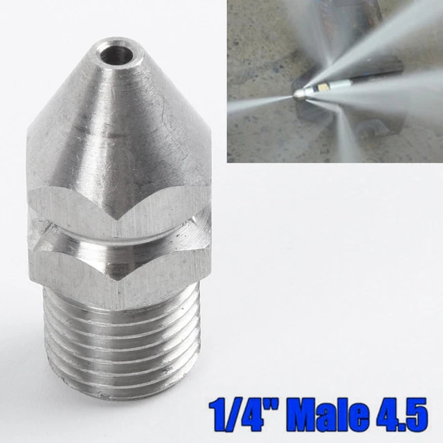 1/4 M Thread Male 4 Jet Pressure Washer Drain Sewer Cleaning Pipe Jetter Spray