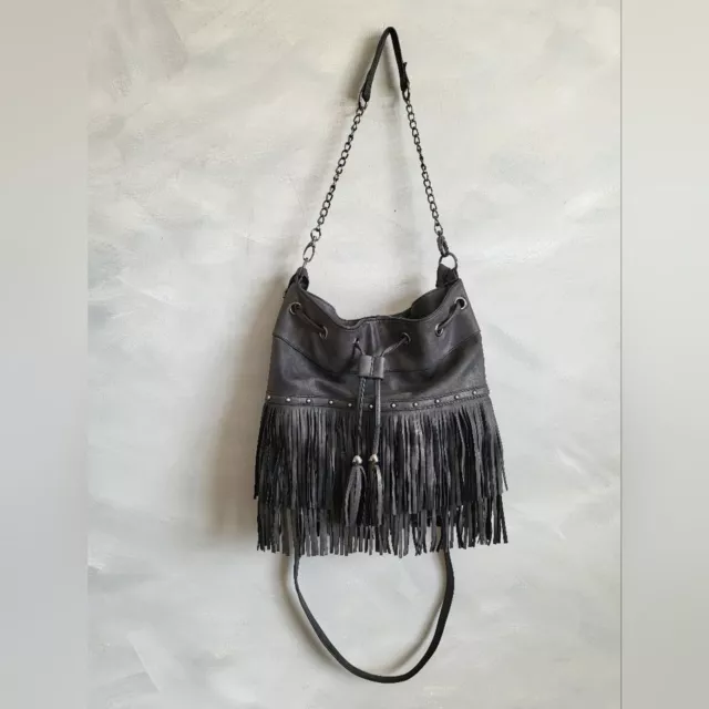 Mossimo Faux Leather Fringe Tassel Crossbody Bag