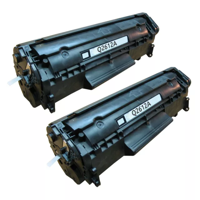 2x Tonerkartuschen schwarz für HP LaserJet 1010 1012 1015 3015 3020 Toner Q2612a