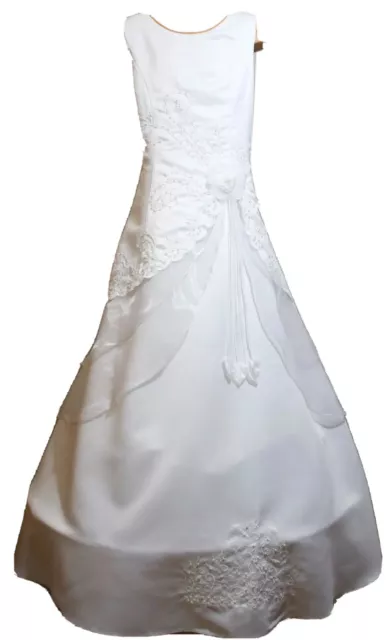Kommunionkleid + Bolero Mädchen Kleid Kommunion Weiß Größe 14, 164 Neu 3