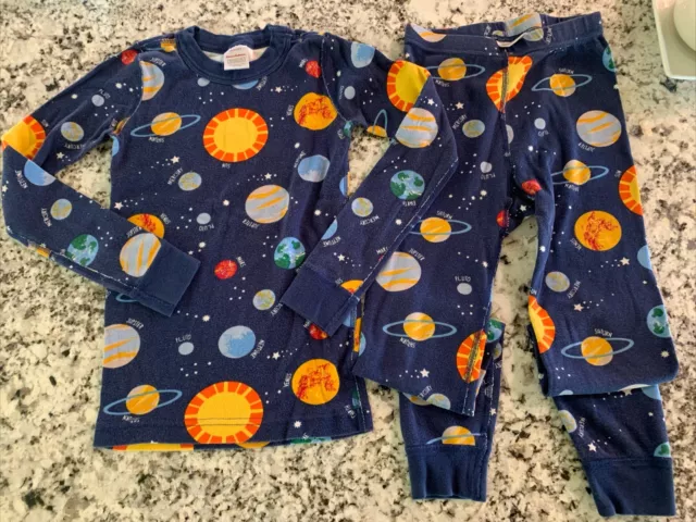 Hanna Andersson Pajama Set Space Theme Stars Organic Cotton Size 130. US 8