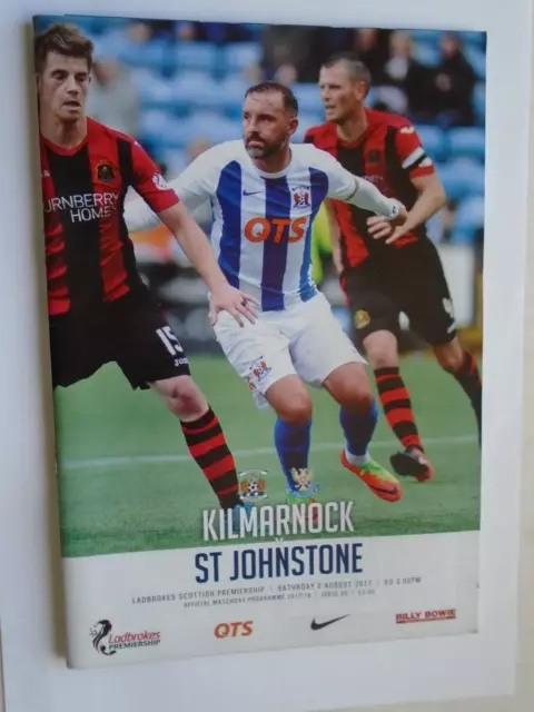 Kilmarnock v St Johnstone 2017/18 Scottish Premiership August with teamsheet