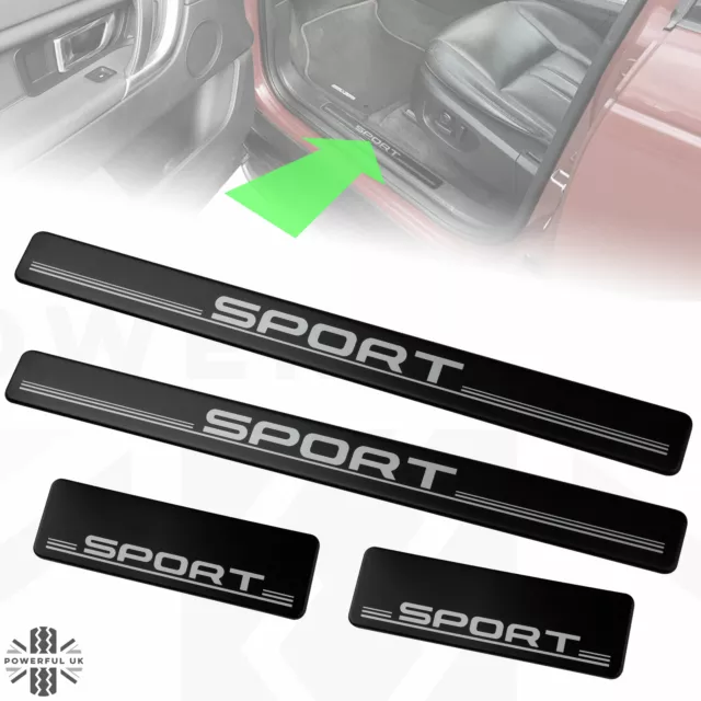 Door tread scuff plate set 4pc for Land Rover Discovery Sport Black sill step