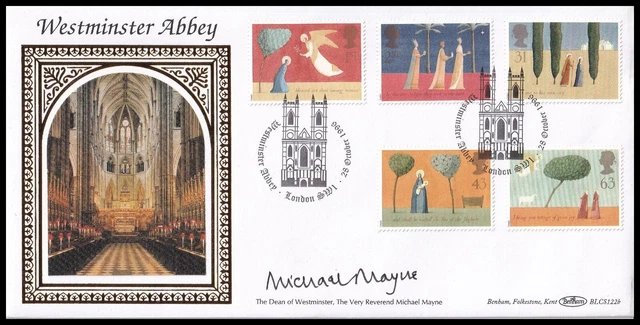 DEAN OF WESTMINSTER Signed 1996 GB Christmas Benham BLCS122b FDC Abbey SHS