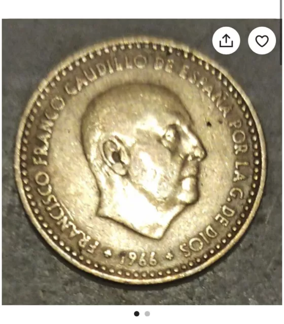 Münze PESETA UNA 1966