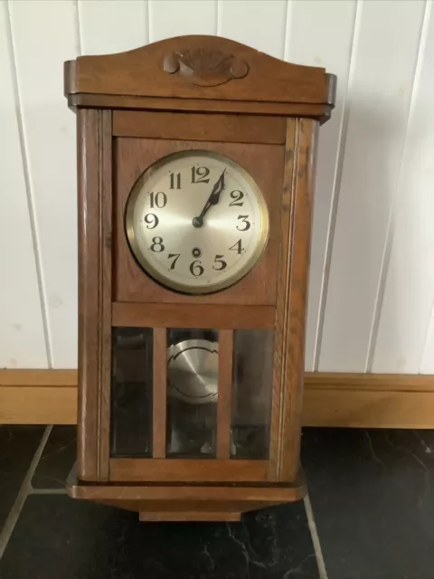 Vintage Wind Up Pendulum Wall Hung Clock