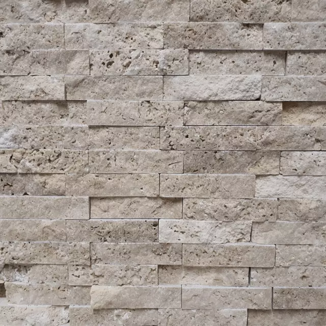 Beige Romeo Travertine Split Face 300x300mm Matt Decorative Wall Tile