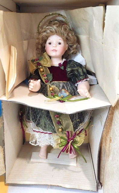 Christmas Angel Doll,Angelica, Faberge for Franklin Mint Heirloom, Vintage 1980s
