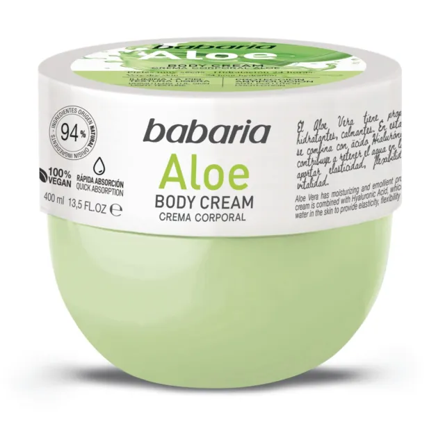 Babaria Aloe Vera Body Cream with Hyaluronic Acid 400ml