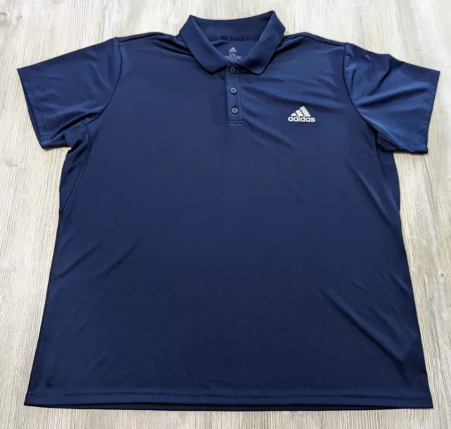 Adidas Men's XXL Climalite Blue Short Sleeve Athletic Casual Golf Polo Shirt