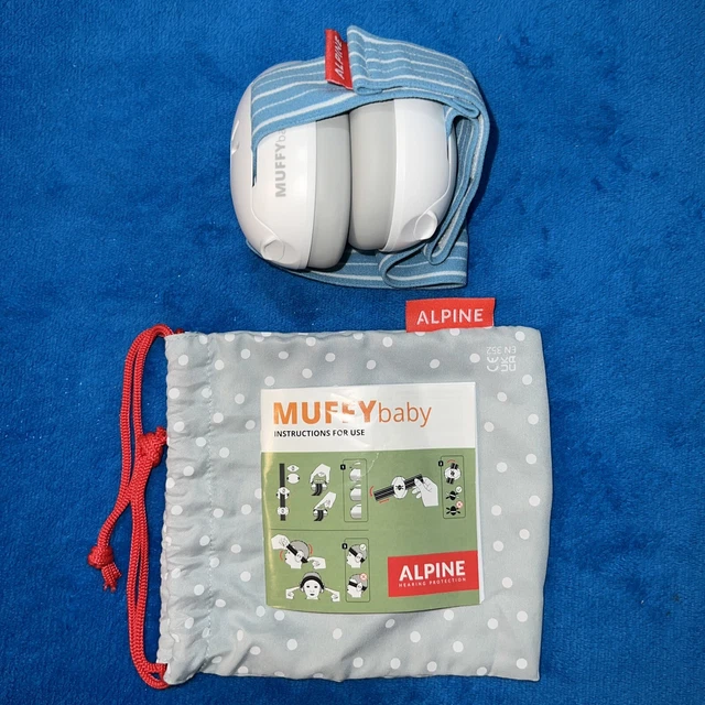 NEW Muffy Baby Alpine Hearing Protection Baby Traveling Ear Muffs w/ Bag