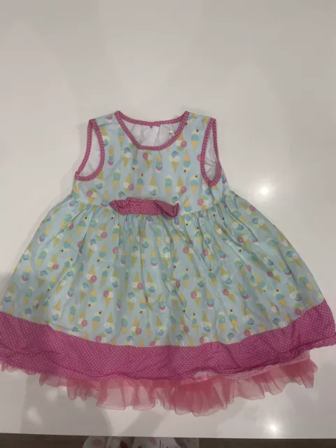 M&co Girls Summer Dress Ice Cream Design Age 12-18 Months