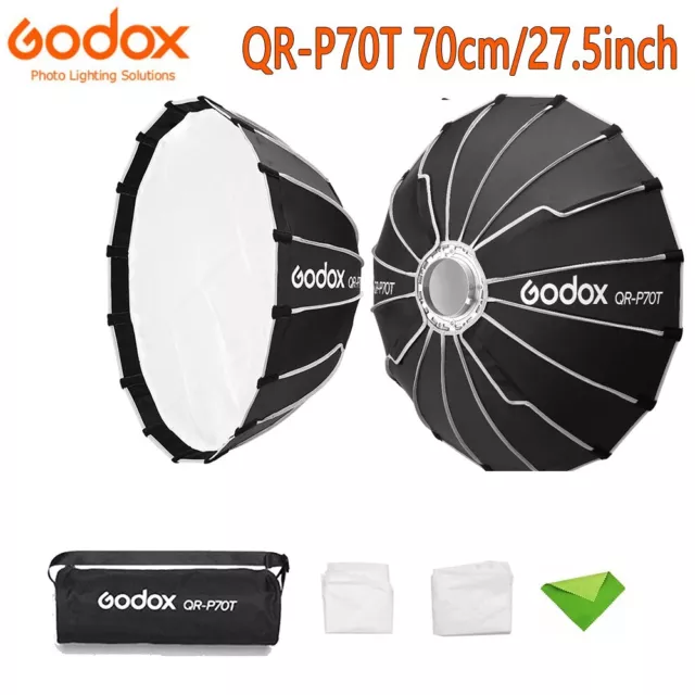 Godox QR-P70T 70cm/27.5inch Parabolic Softbox Light Diffuser with Quick Release