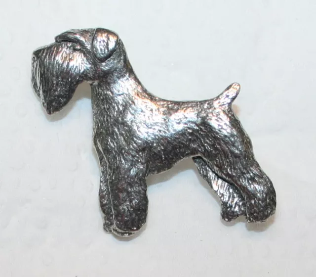 SCHNAUZER UnCropped Dog Fine PEWTER PIN Jewelry Art USA Made