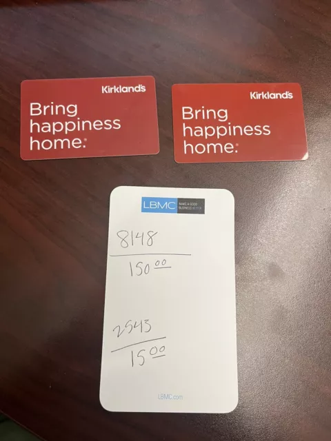 Kirkland’s Gift Cards- 2 Cards $165 Value