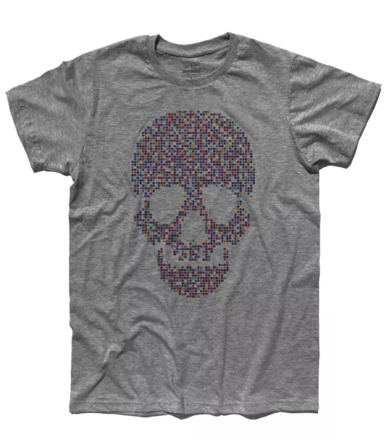 T-shirt uomo Skull Pixel teschio grafica risoluzione roba da grafici 2
