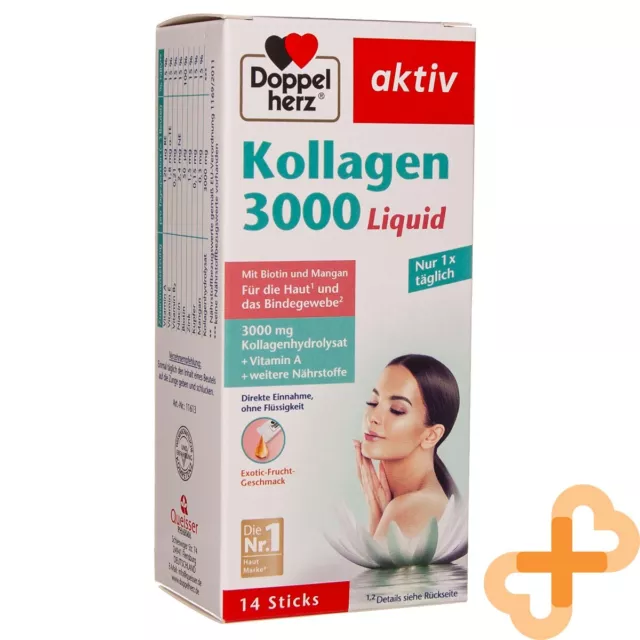 DOPPELHERZ Aktiv Kollagen 3000 Liquide Solution 14 Doses Peau Supplément