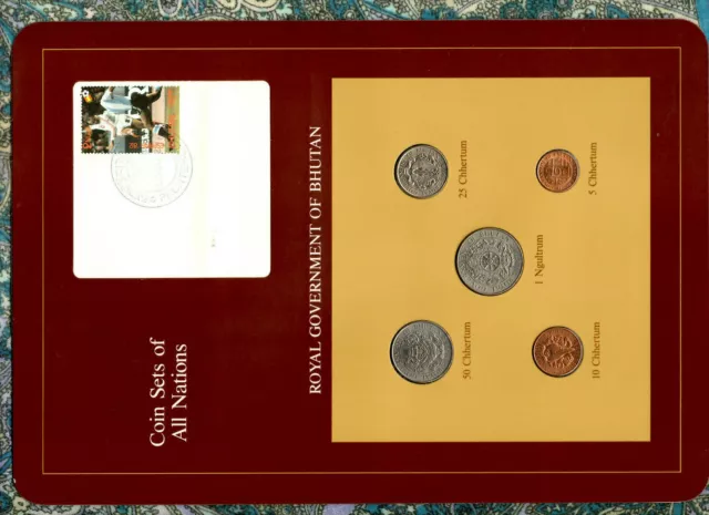 Coin Sets of All Nations Bhutan w/c 1979 UNC Ngultrum 5,10,25,50 Chhertum Sports