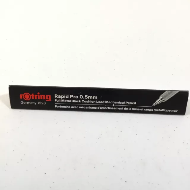 rOtring Rapid Pro 0.5mm Full Metal Black Cushion Lead Mechanical Pencil