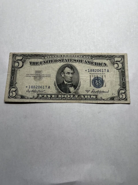 1953 A $5 Dollar BLUE SEAL STAR Note