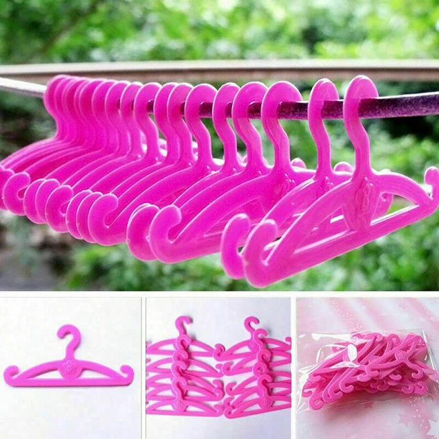 20 Pcs Cute Plastic Hangers for 16 Doll Clothing Accessories T3I3 X6U7 M6