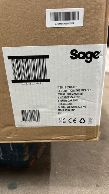 SAGE THE ORACLE Espresso Machine BES980UK Brand New Sealed N.Day