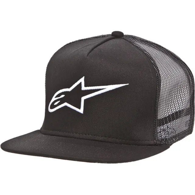 ALPINESTARS CORP Flat Bill Snap-Back Trucker Hat/Cap (Black)